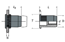 schema technique d'un cylindrique ouvert tête plate